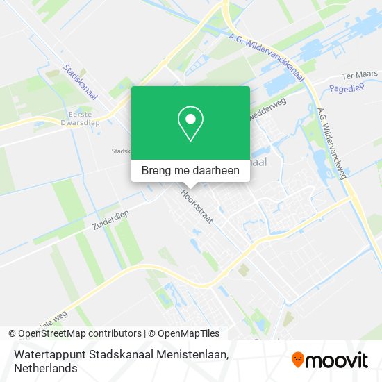 Watertappunt Stadskanaal Menistenlaan kaart