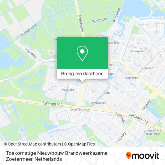 Toekomstige Nieuwbouw Brandweerkazerne Zoetermeer kaart
