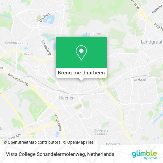 Vista College Schandelermolenweg kaart