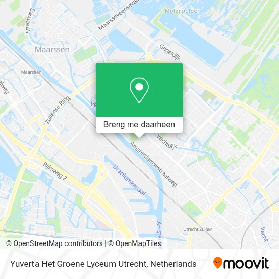 Yuverta Het Groene Lyceum Utrecht kaart