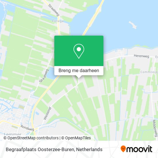 Begraafplaats Oosterzee-Buren kaart