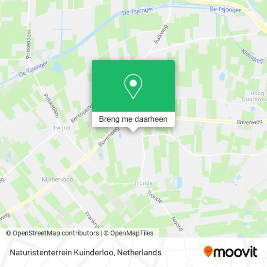 Naturistenterrein Kuinderloo kaart