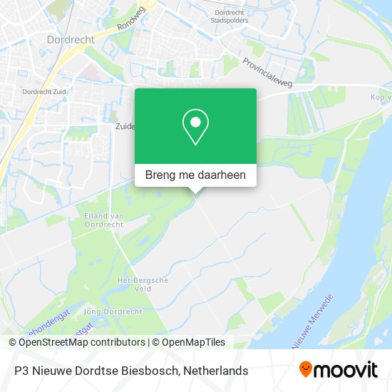 P3 Nieuwe Dordtse Biesbosch kaart