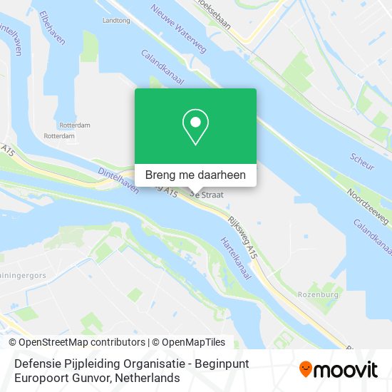 Defensie Pijpleiding Organisatie - Beginpunt Europoort Gunvor kaart