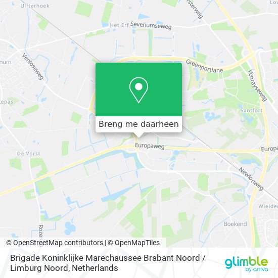 Brigade Koninklijke Marechaussee Brabant Noord / Limburg Noord kaart