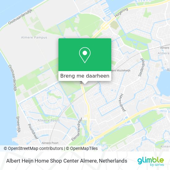 Albert Heijn Home Shop Center Almere kaart