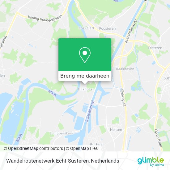 Wandelroutenetwerk Echt-Susteren kaart