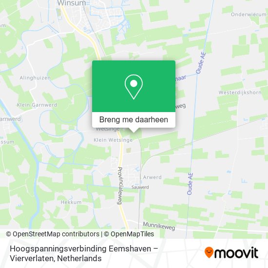 Hoogspanningsverbinding Eemshaven – Vierverlaten kaart