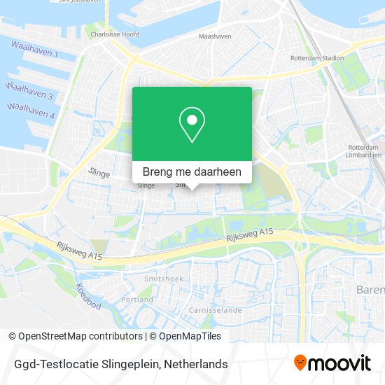 Ggd-Testlocatie Slingeplein kaart