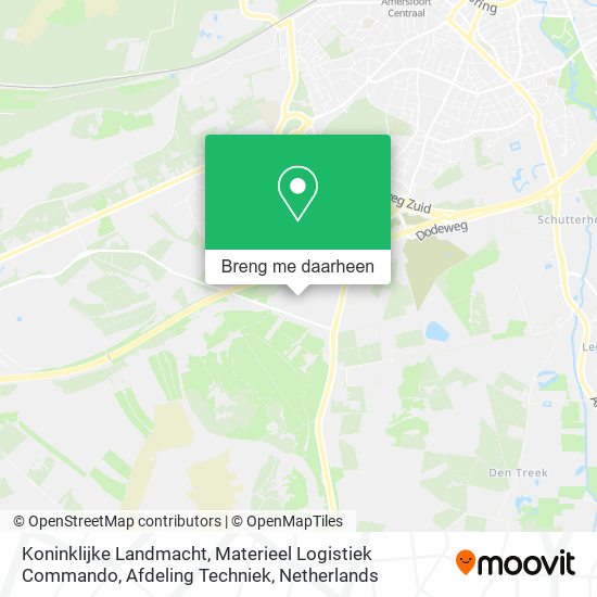 Koninklijke Landmacht, Materieel Logistiek Commando, Afdeling Techniek kaart