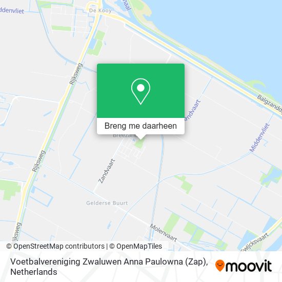 Voetbalvereniging Zwaluwen Anna Paulowna (Zap) kaart