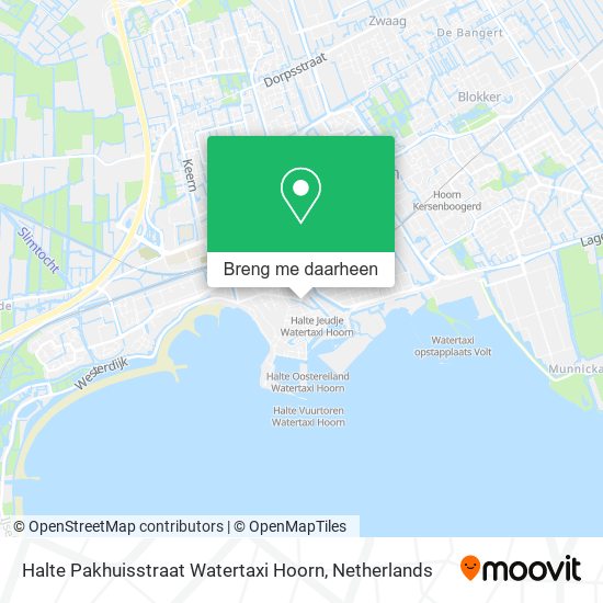 Halte Pakhuisstraat Watertaxi Hoorn kaart