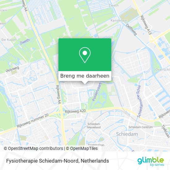 Fysiotherapie Schiedam-Noord kaart