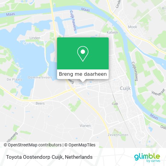 Toyota Oostendorp Cuijk kaart