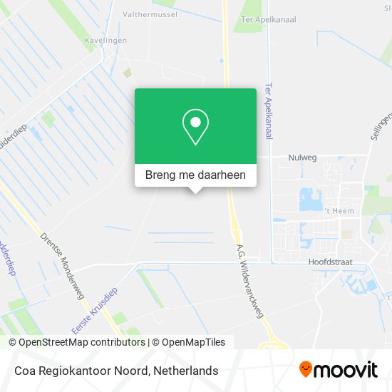 Coa Regiokantoor Noord kaart