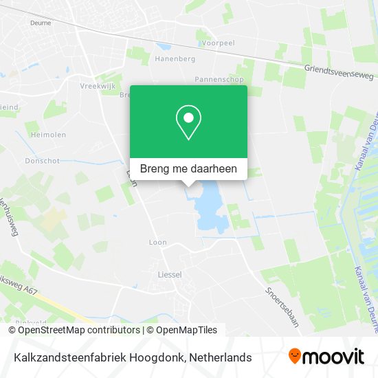 Kalkzandsteenfabriek Hoogdonk kaart