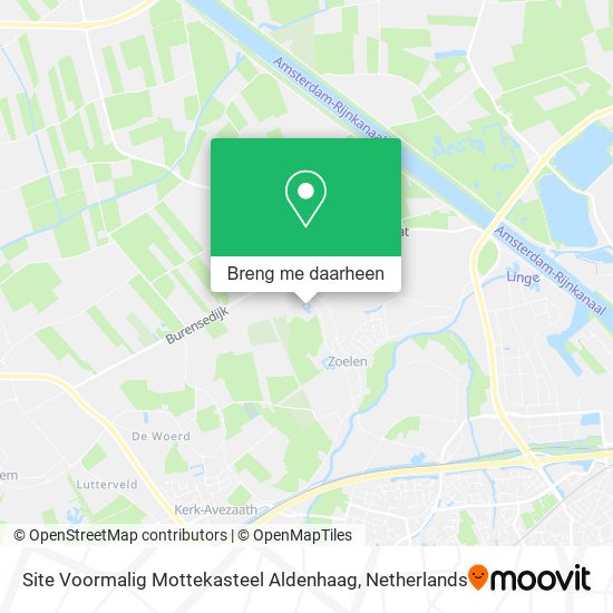 Site Voormalig Mottekasteel Aldenhaag kaart