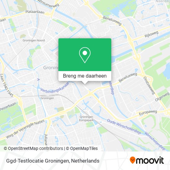 Ggd-Testlocatie Groningen kaart