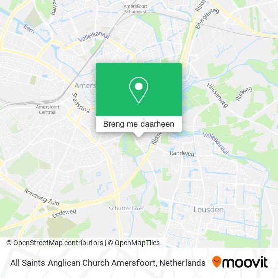 All Saints Anglican Church Amersfoort kaart