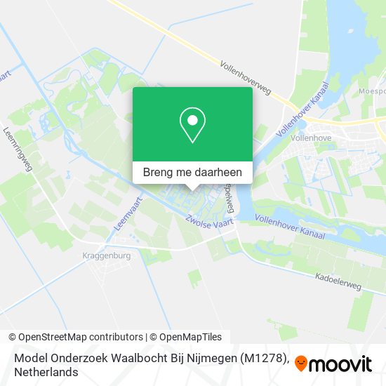Model Onderzoek Waalbocht Bij Nijmegen (M1278) kaart
