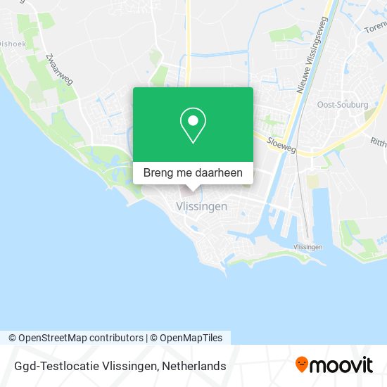 Ggd-Testlocatie Vlissingen kaart