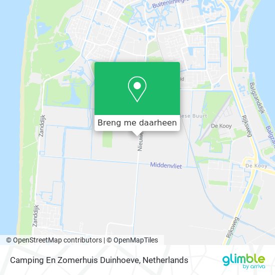 Camping En Zomerhuis Duinhoeve kaart