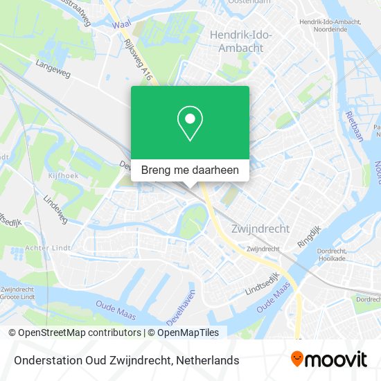 Onderstation Oud Zwijndrecht kaart