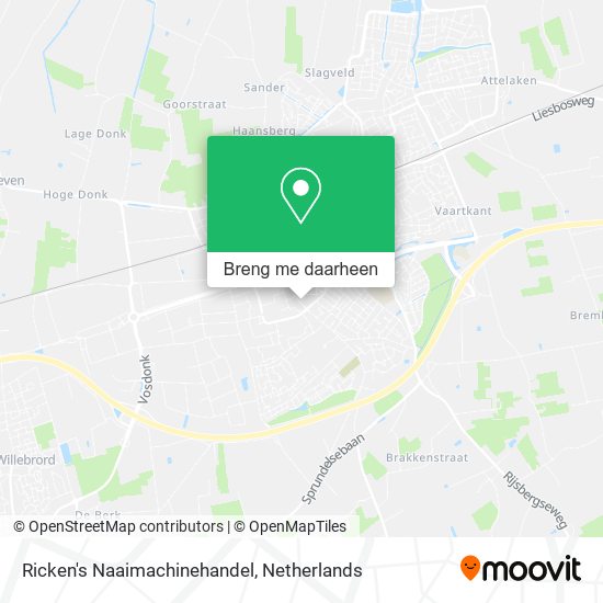 Ricken's Naaimachinehandel kaart