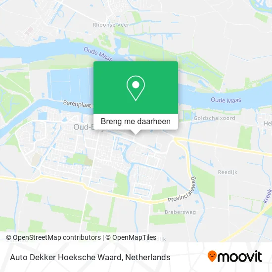Auto Dekker Hoeksche Waard kaart