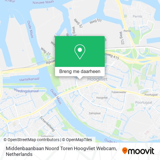 Middenbaanbaan Noord Toren Hoogvliet Webcam kaart