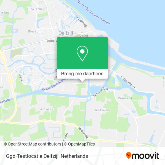 Ggd-Testlocatie Delfzijl kaart