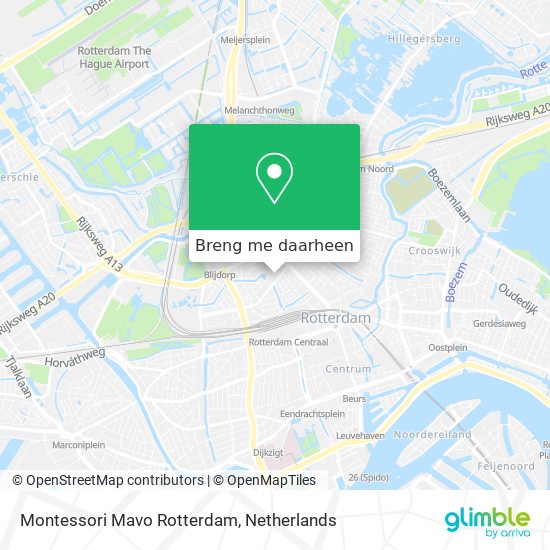 Montessori Mavo Rotterdam kaart