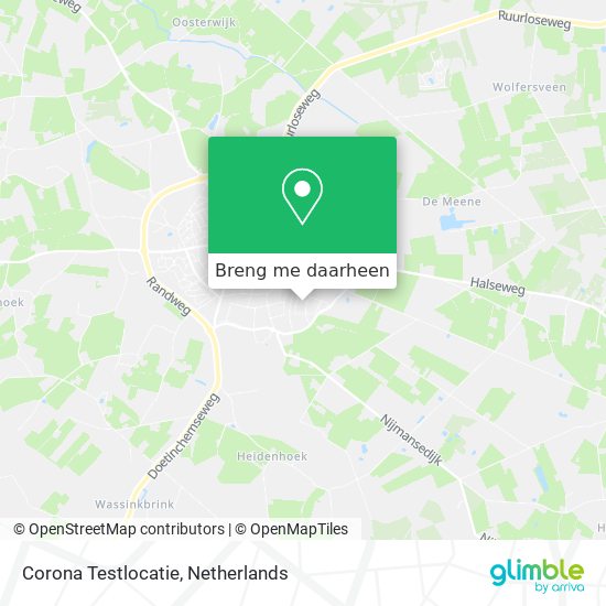 Corona Testlocatie kaart