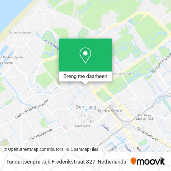 Tandartsenpraktijk Frederikstraat 827 kaart