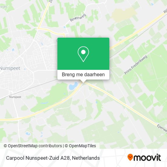 Carpool Nunspeet-Zuid A28 kaart
