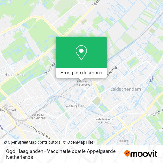 Ggd Haaglanden - Vaccinatielocatie Appelgaarde kaart