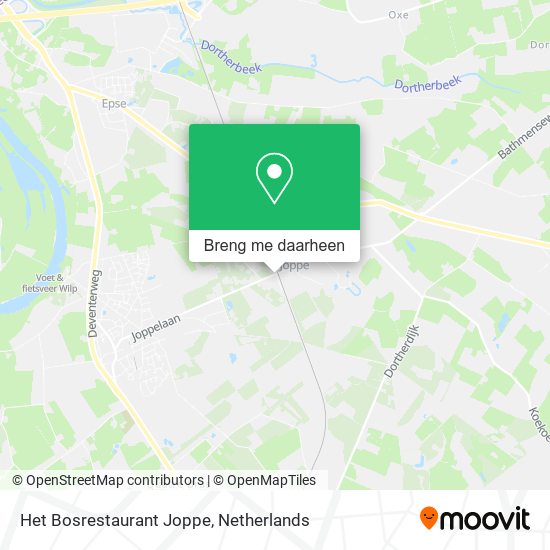 Het Bosrestaurant Joppe kaart
