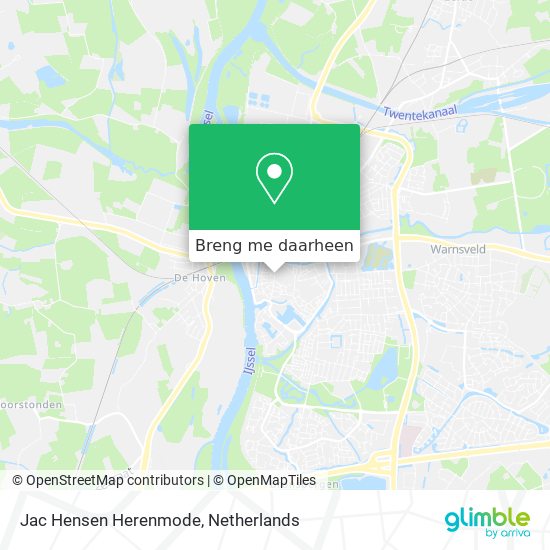 Jac Hensen Herenmode kaart