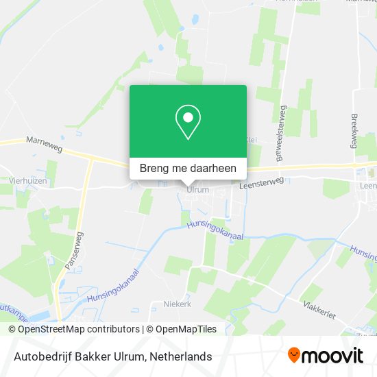 Autobedrijf Bakker Ulrum kaart