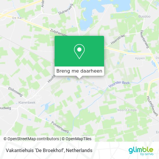 Vakantiehuis 'De Broekhof' kaart