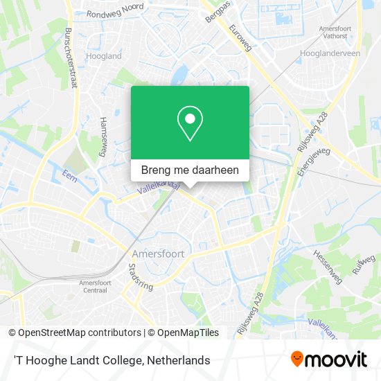 'T Hooghe Landt College kaart