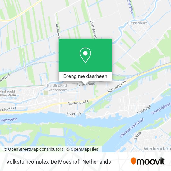 Volkstuincomplex 'De Moeshof' kaart
