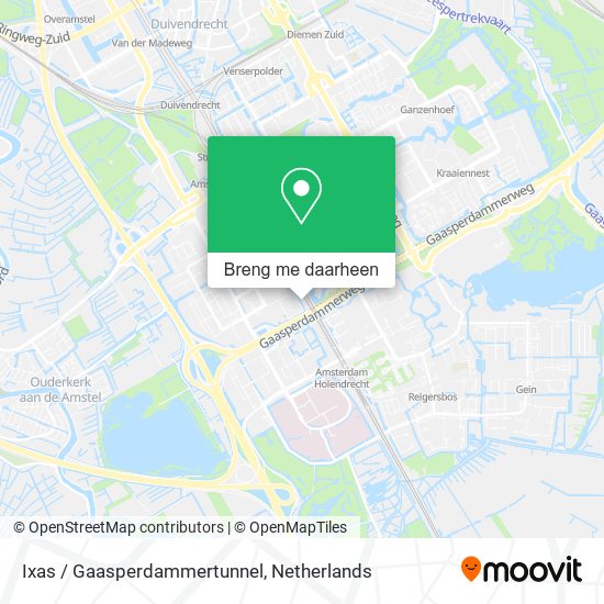 Ixas / Gaasperdammertunnel kaart