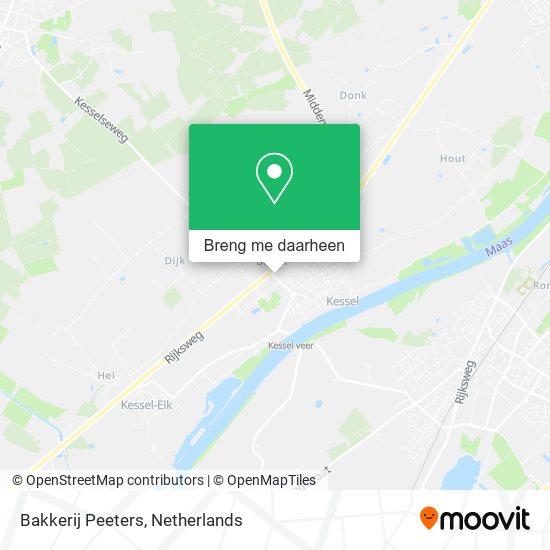 Bakkerij Peeters kaart