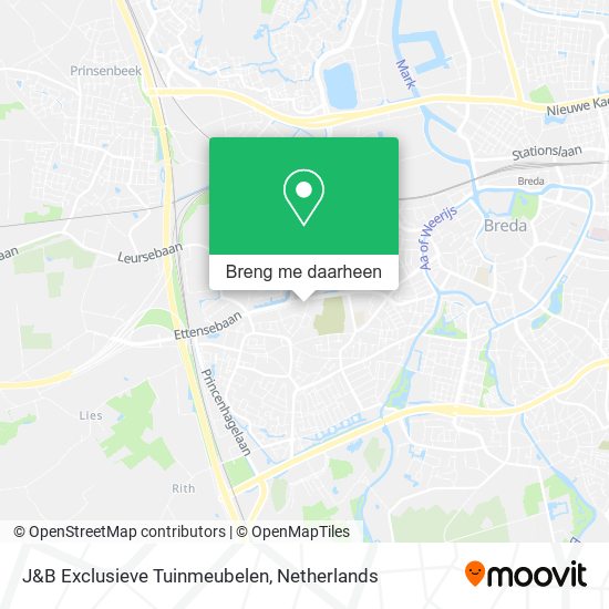 J&B Exclusieve Tuinmeubelen kaart