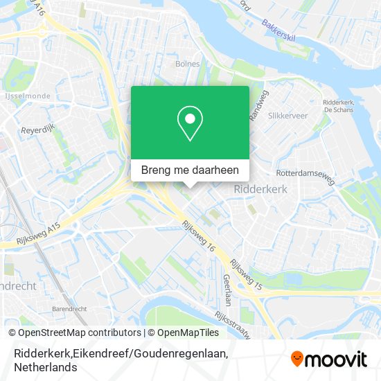 Ridderkerk,Eikendreef / Goudenregenlaan kaart