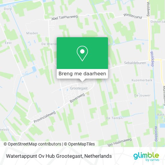 Watertappunt Ov Hub Grootegast kaart