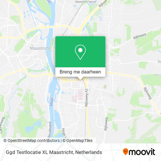 Ggd Testlocatie XL Maastricht kaart