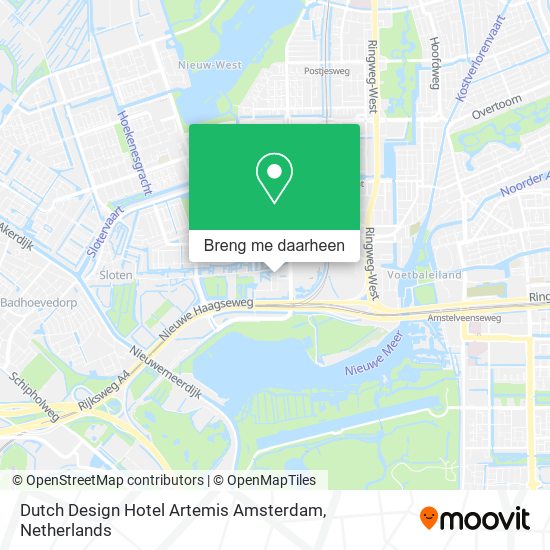 Dutch Design Hotel Artemis Amsterdam kaart