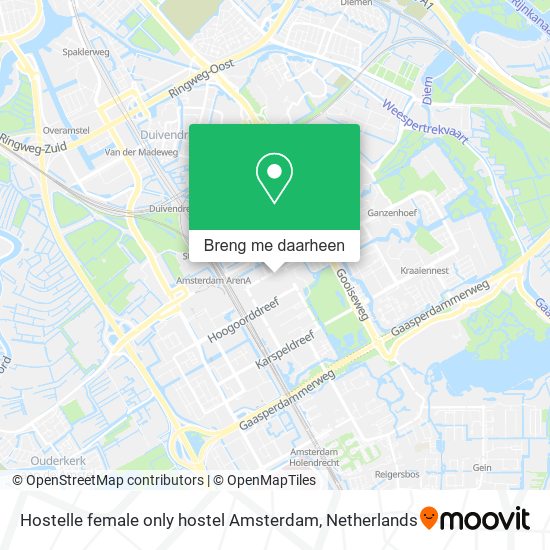 Hostelle female only hostel Amsterdam kaart